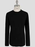Kiton Knt Black Cotton Sweater Crewneck