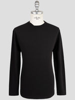 Kiton Knt Black Cotton Sweater Crewneck