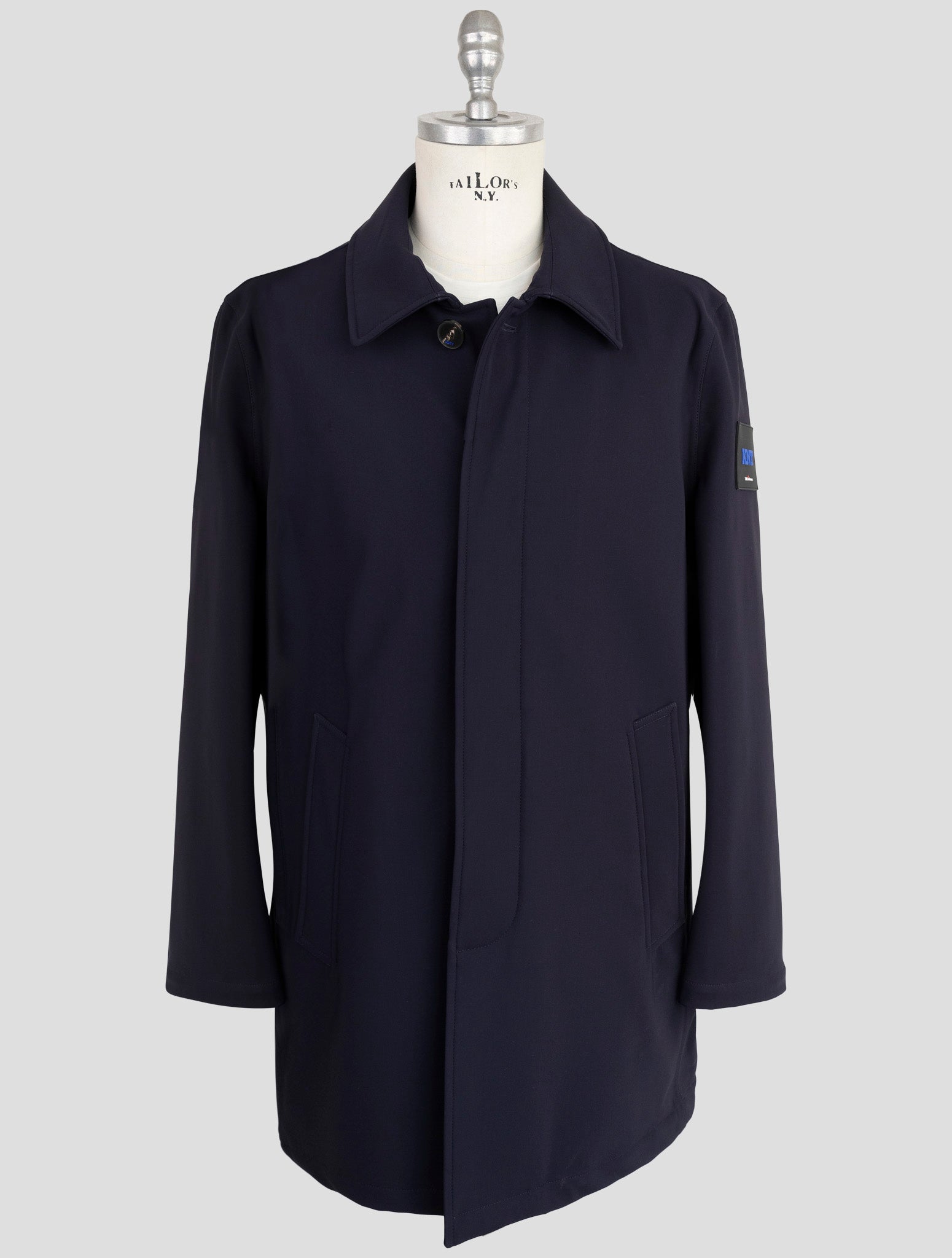 Kiton Knt Blue Wool Pa ea Overcoat