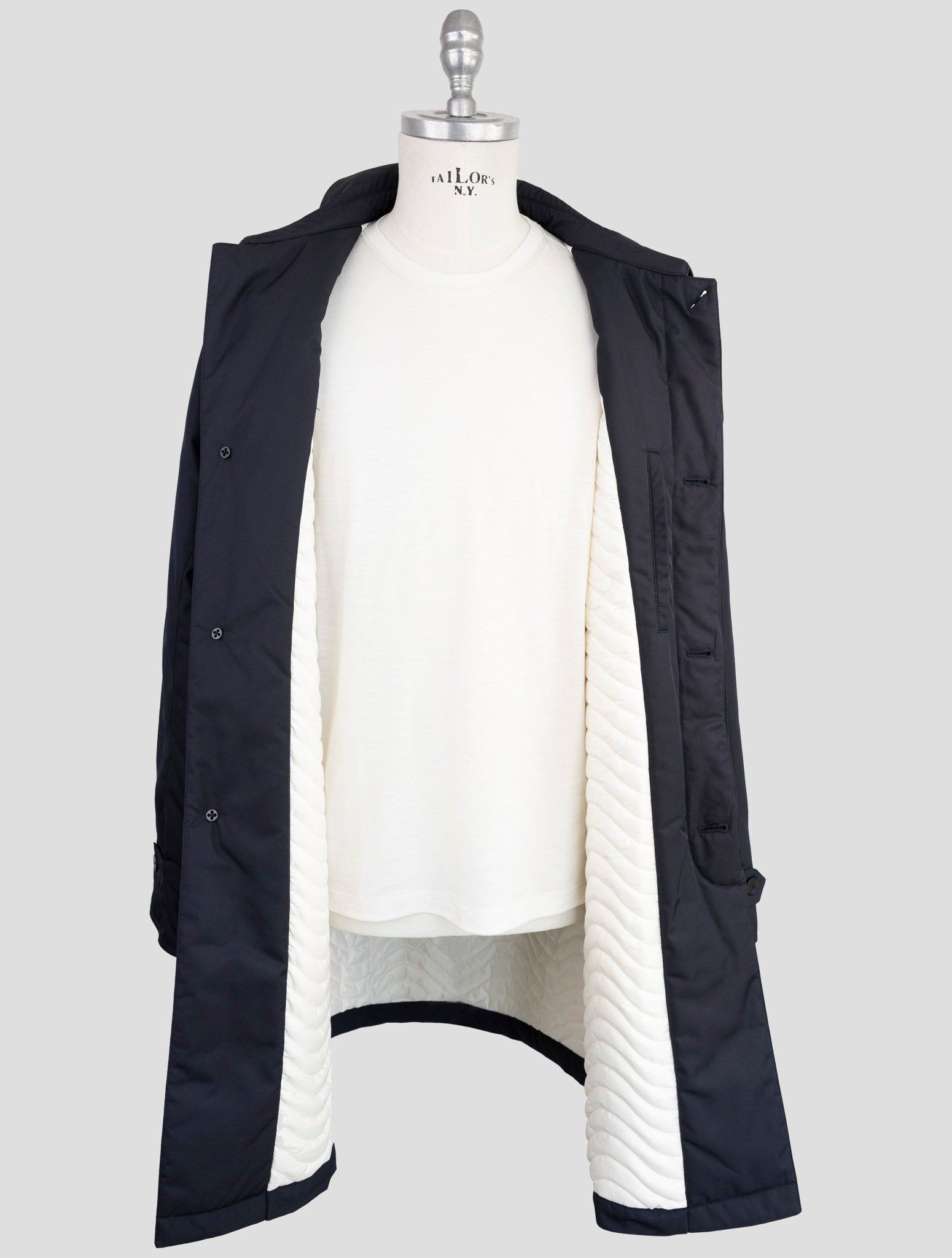 Kiton Knt Blue Pl Overcoat
