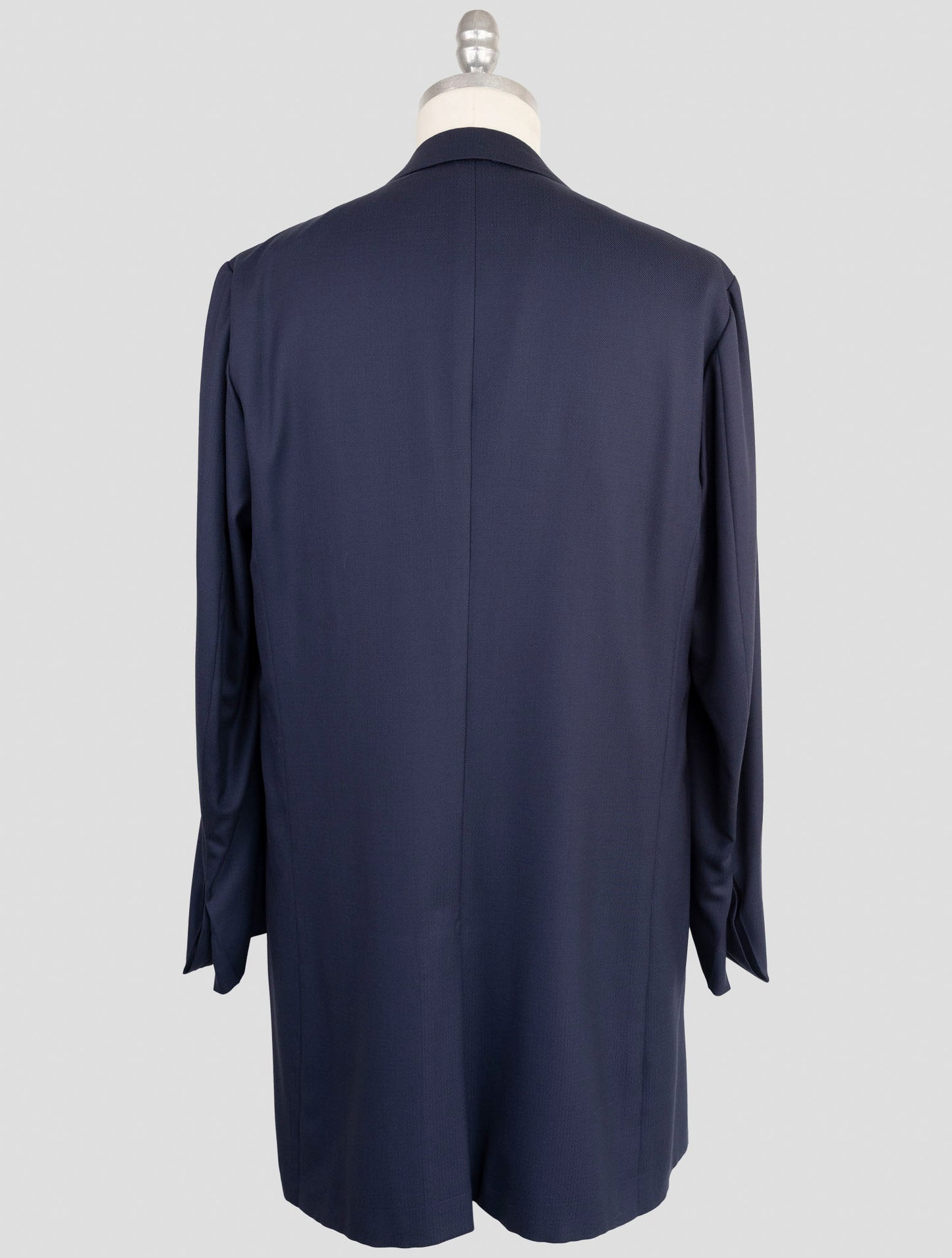 Kiton Knt Blue Virgin Wool Overcoat