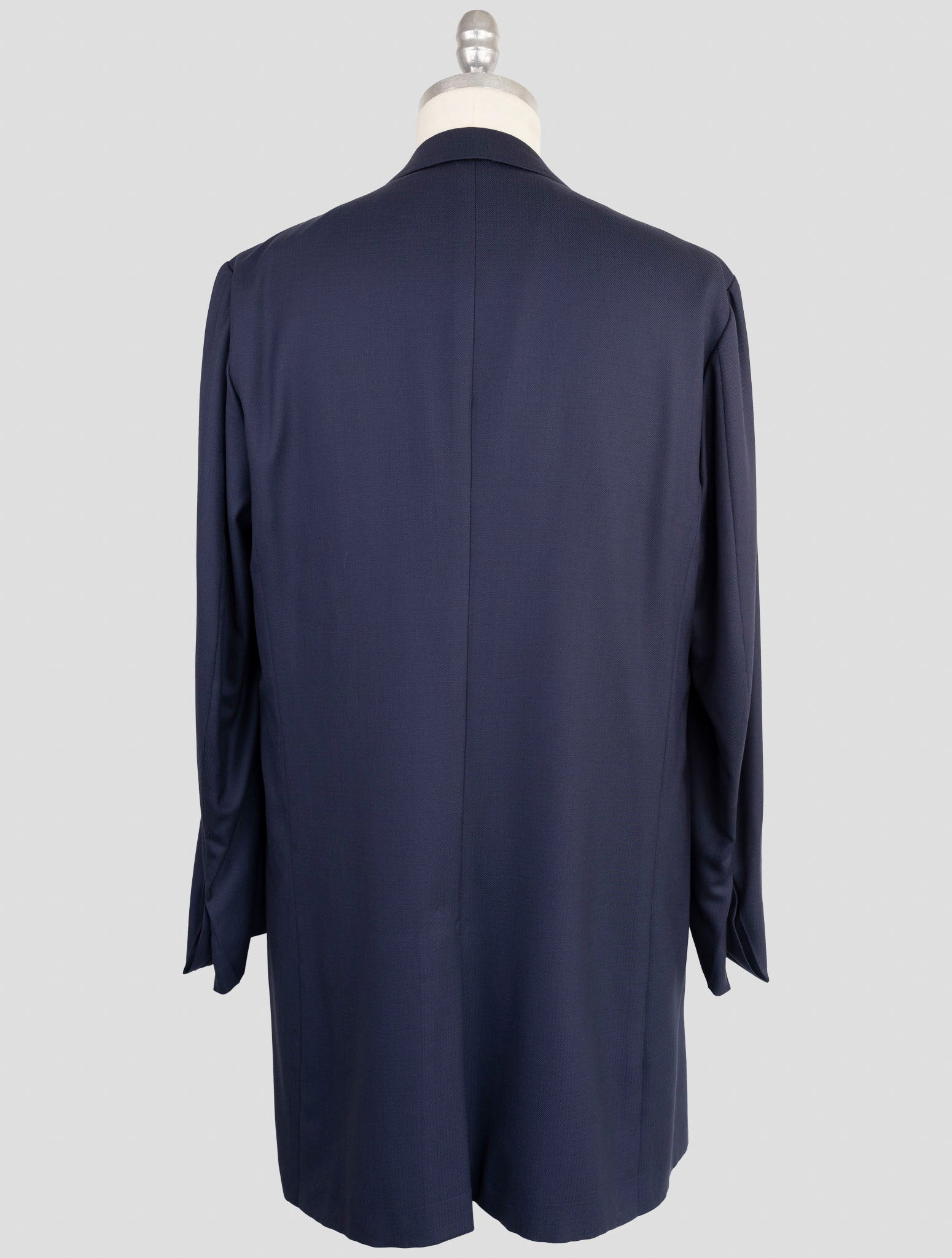 Kiton Knt Blue Virgin Wool Overcoat