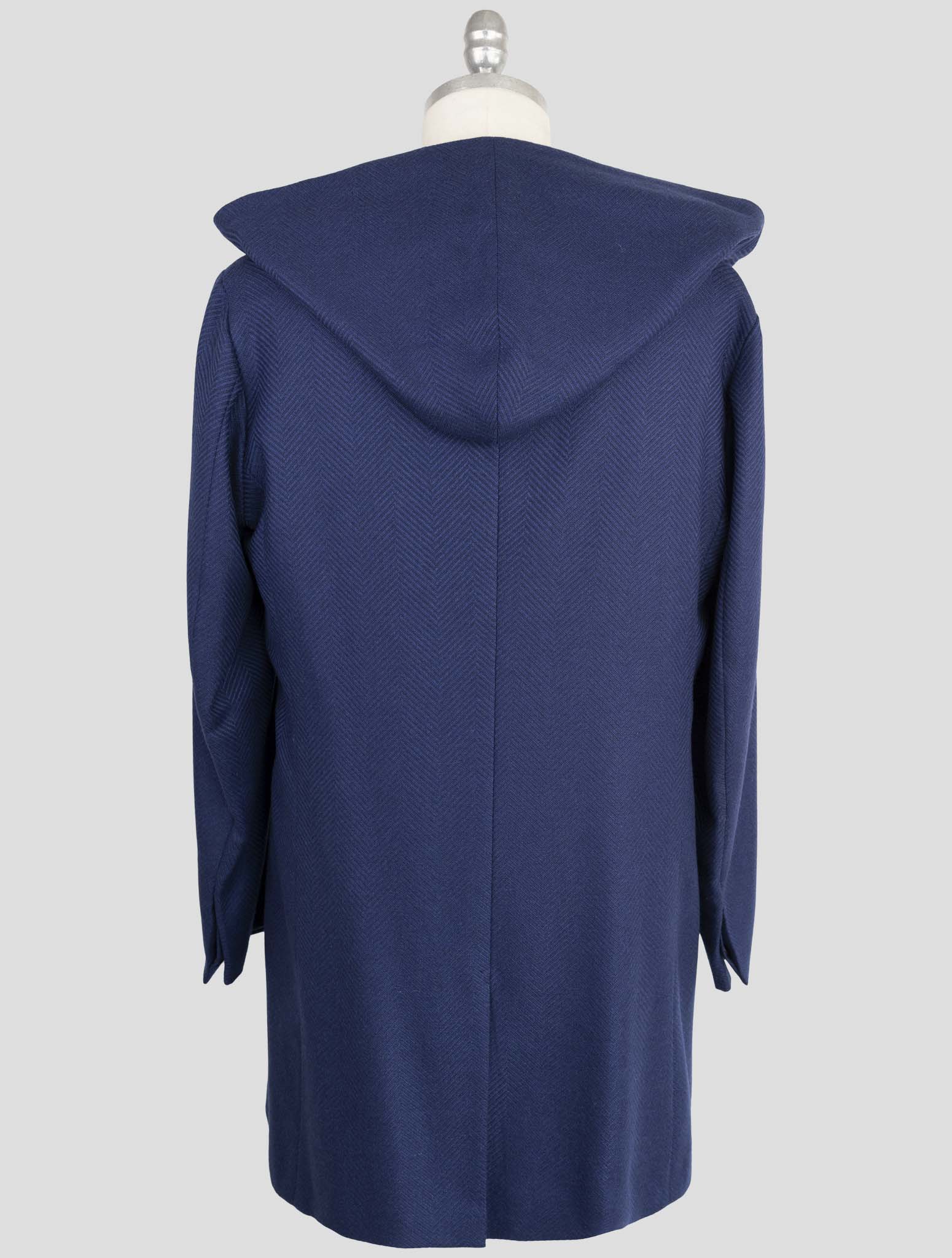 Kiton Knt Blue Cashmere Overcoat