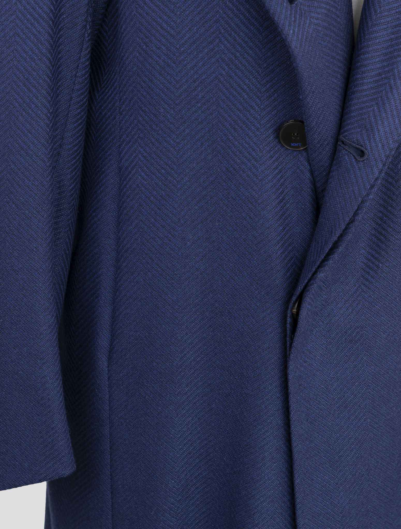 Kiton Knt Blue Cashmere Overcoat