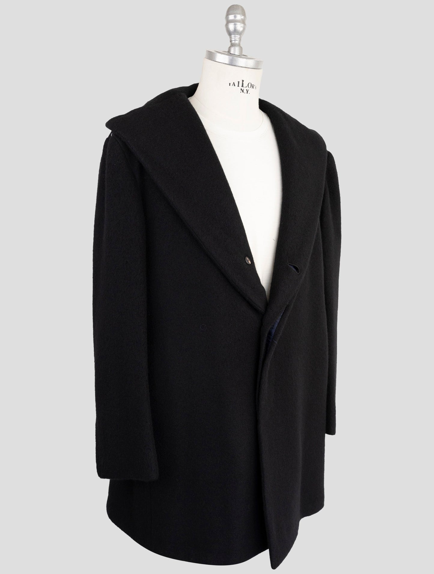 Kiton Knt Black Cashmere Pa Overcoat