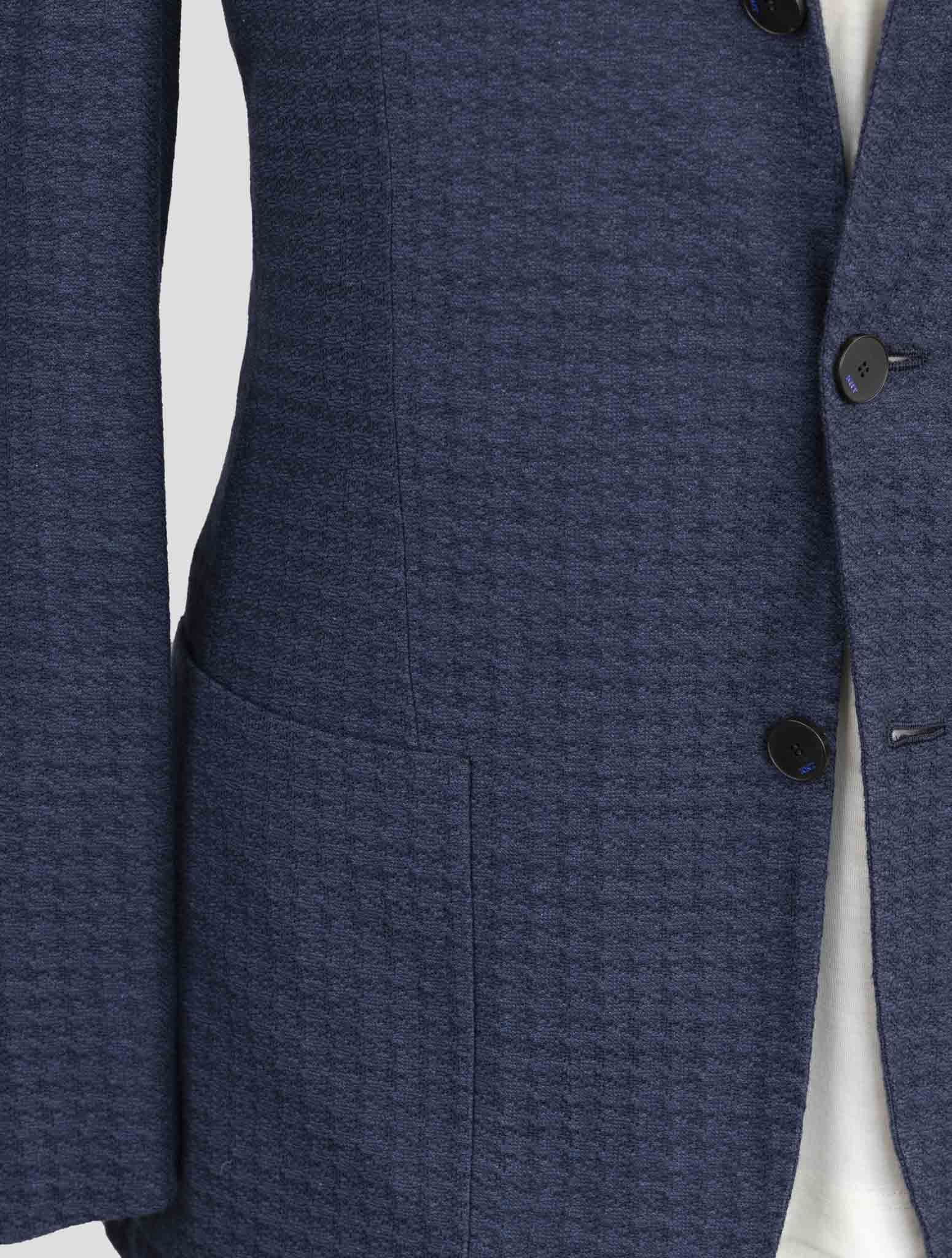 Kiton Knt Blue Cotton Cashmere Silk Blazer