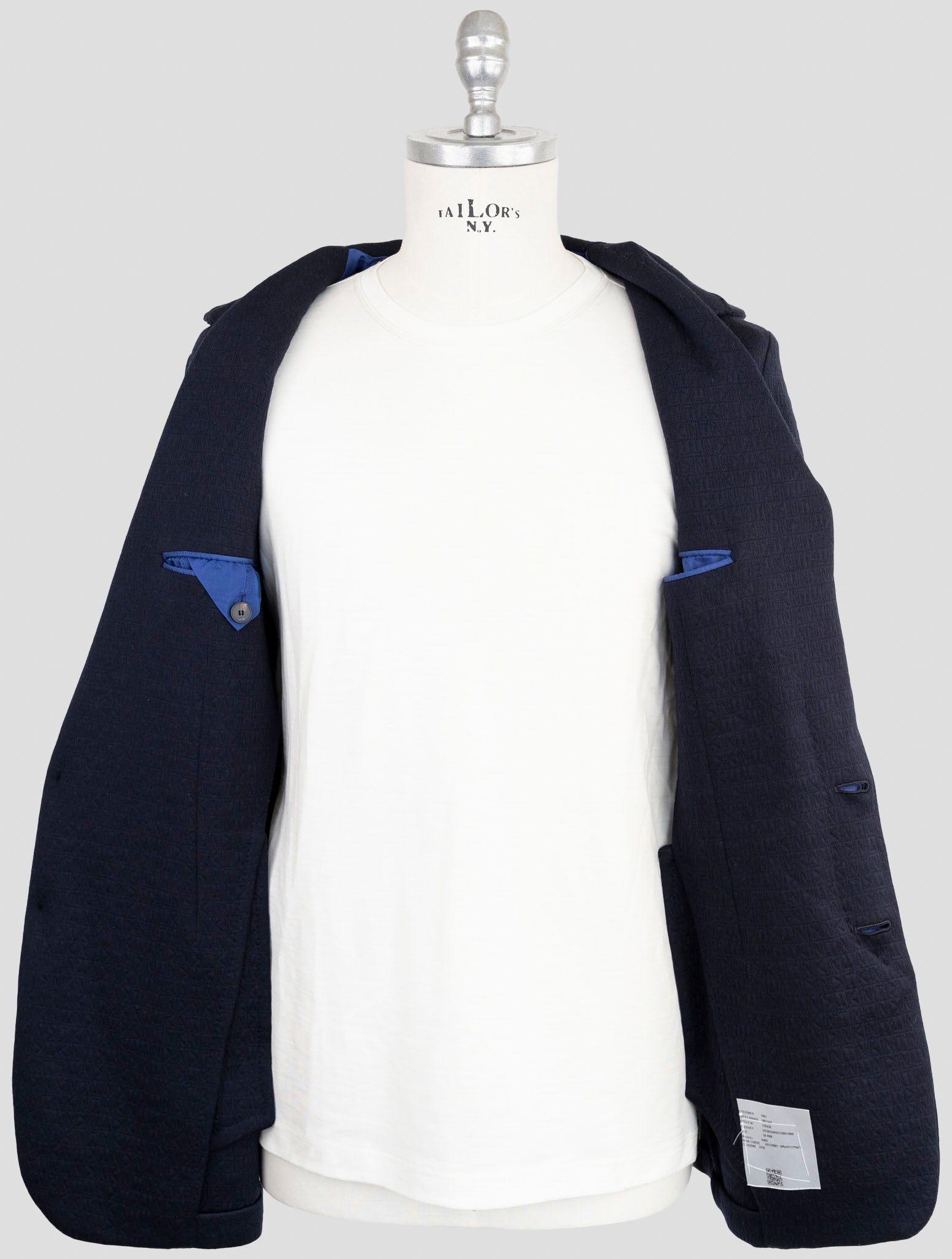 Kiton Knt Dark Blue Virgin Wool Blazer