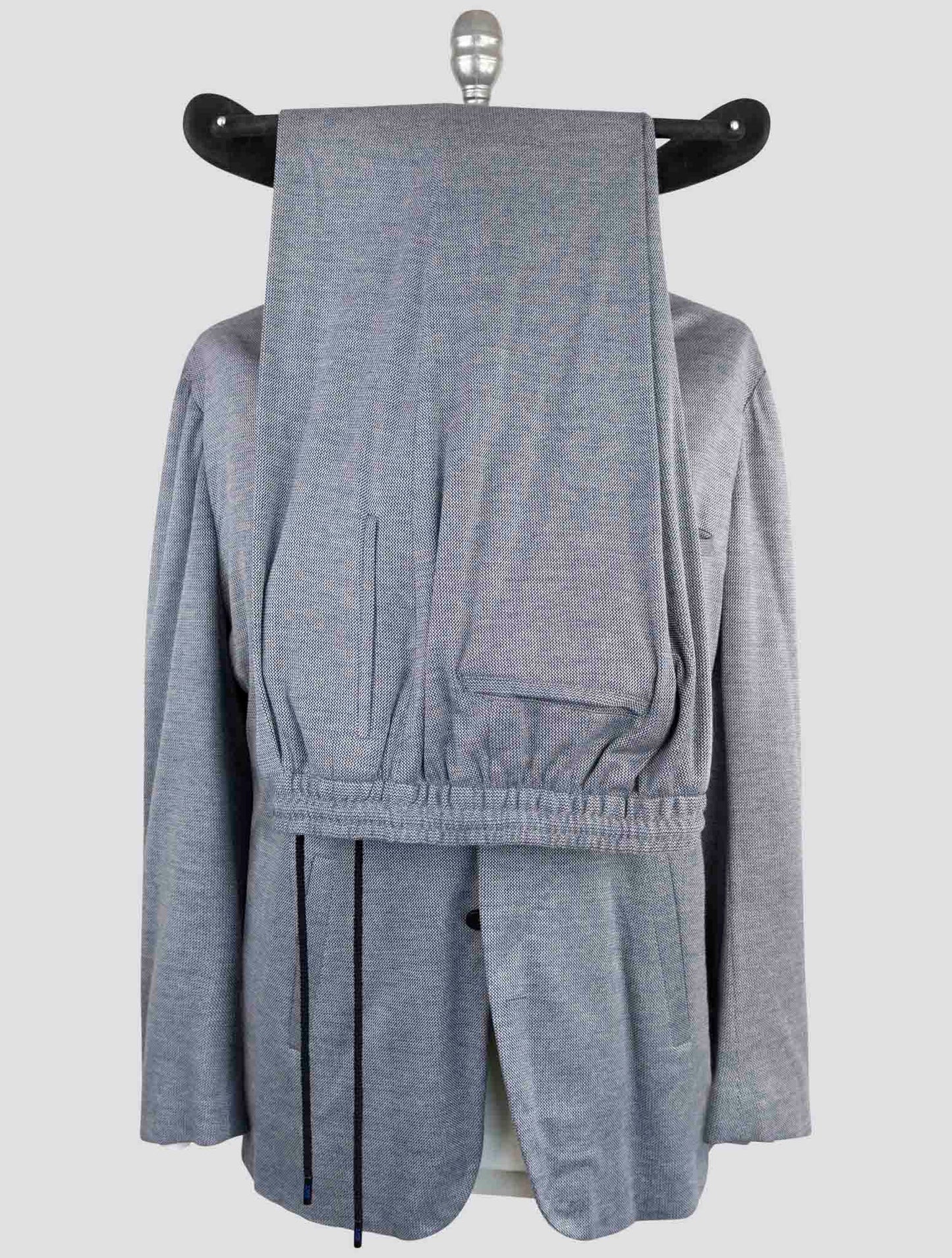 Kiton Knt Blue Cotton Cashmere Silk Suit