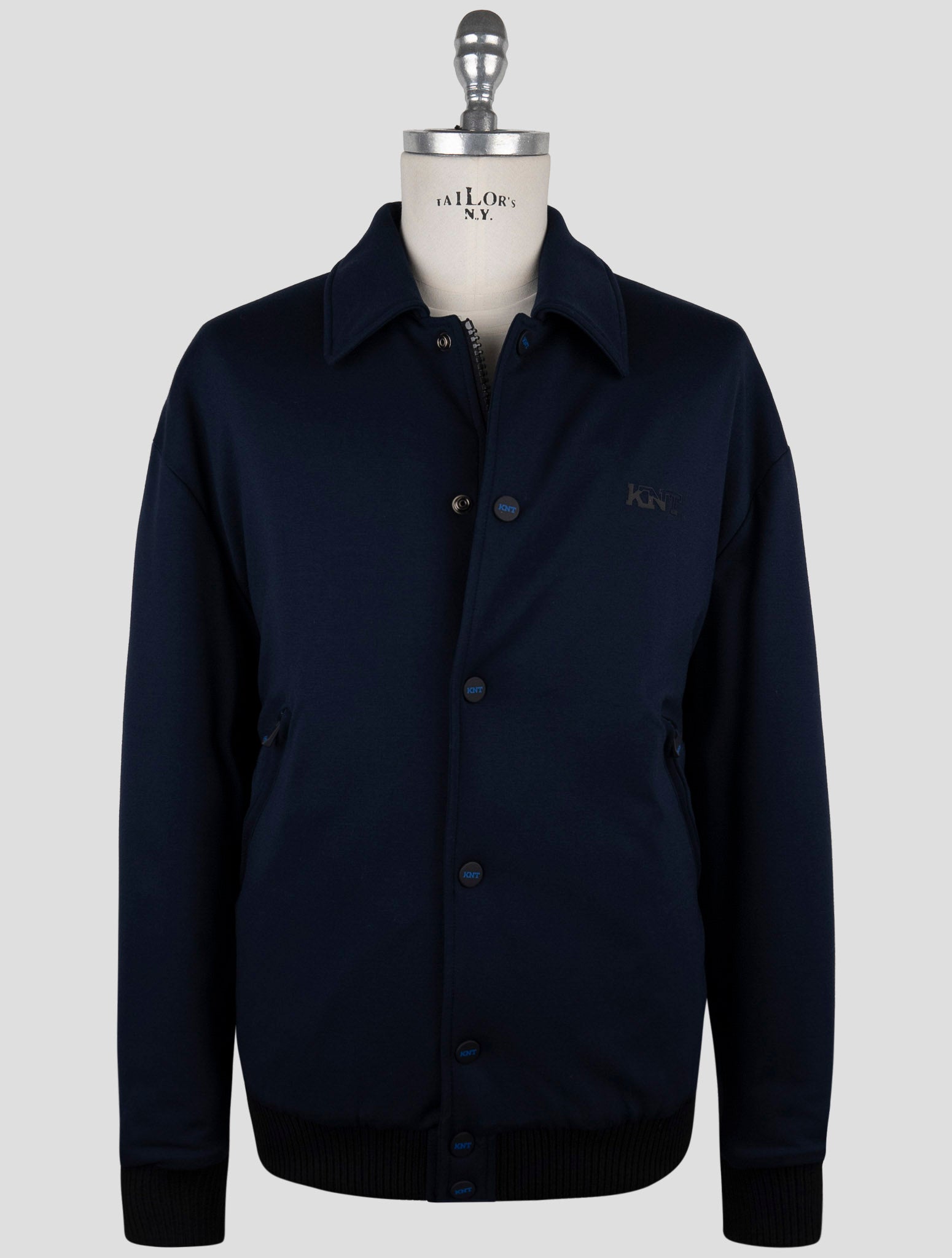 Kiton Knt Blue Viscose Pa Ea Coat