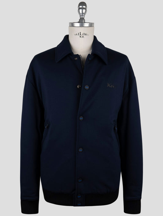 Kiton Knt Blue Viscose Pa Ea Coat