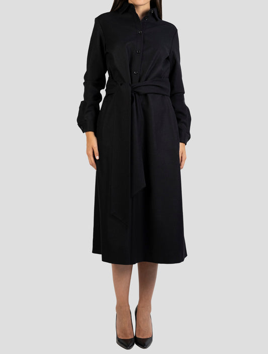 Kiton Black Virgin Wool Pa Ea Dress