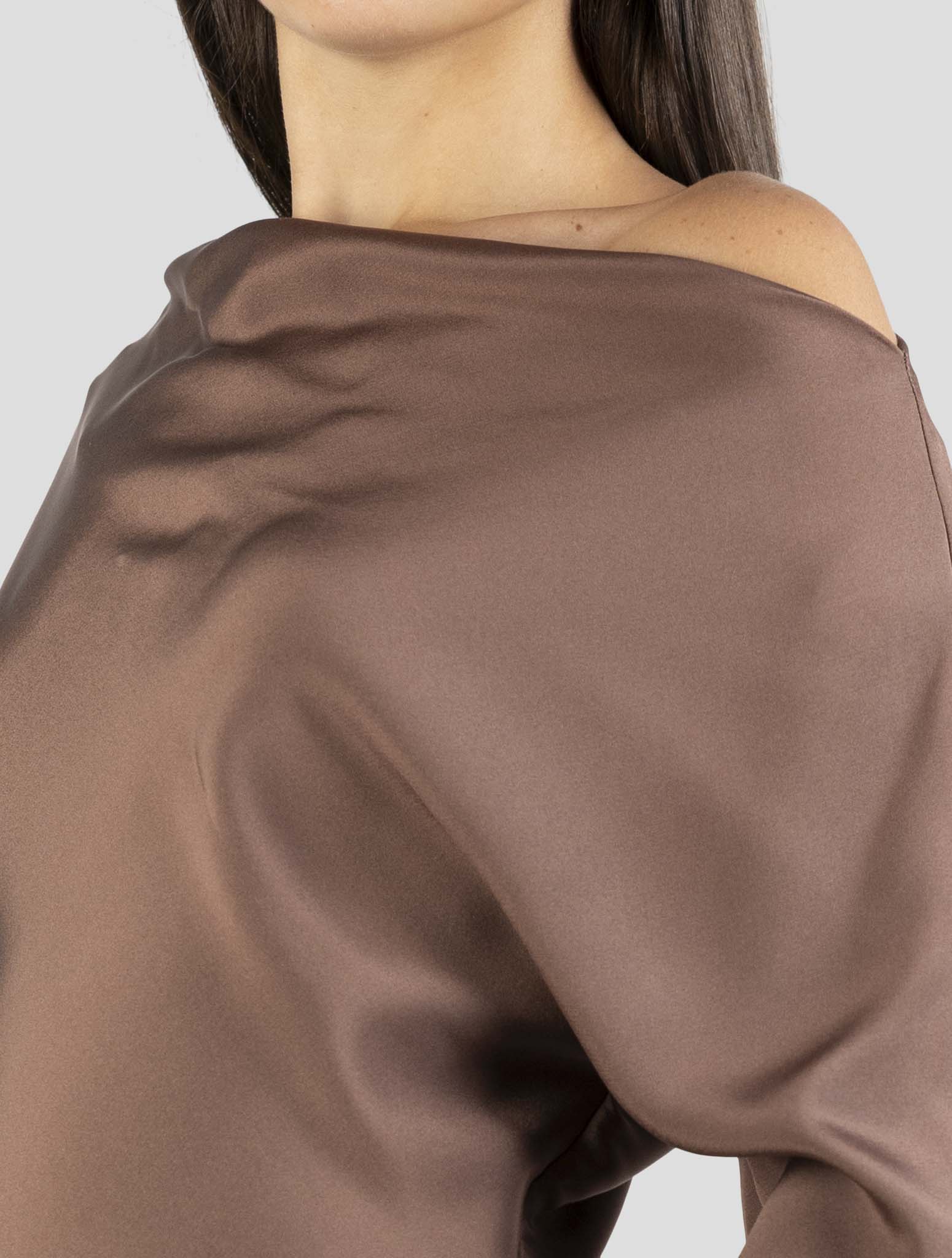 Kiton Brown Silk Ea Dress