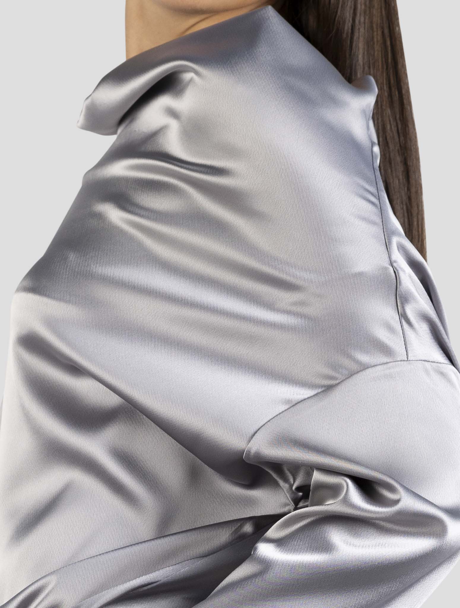 Kiton Gray Acetate Pe Dress