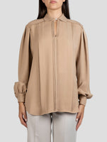 Kiton Brown Silk Shirt