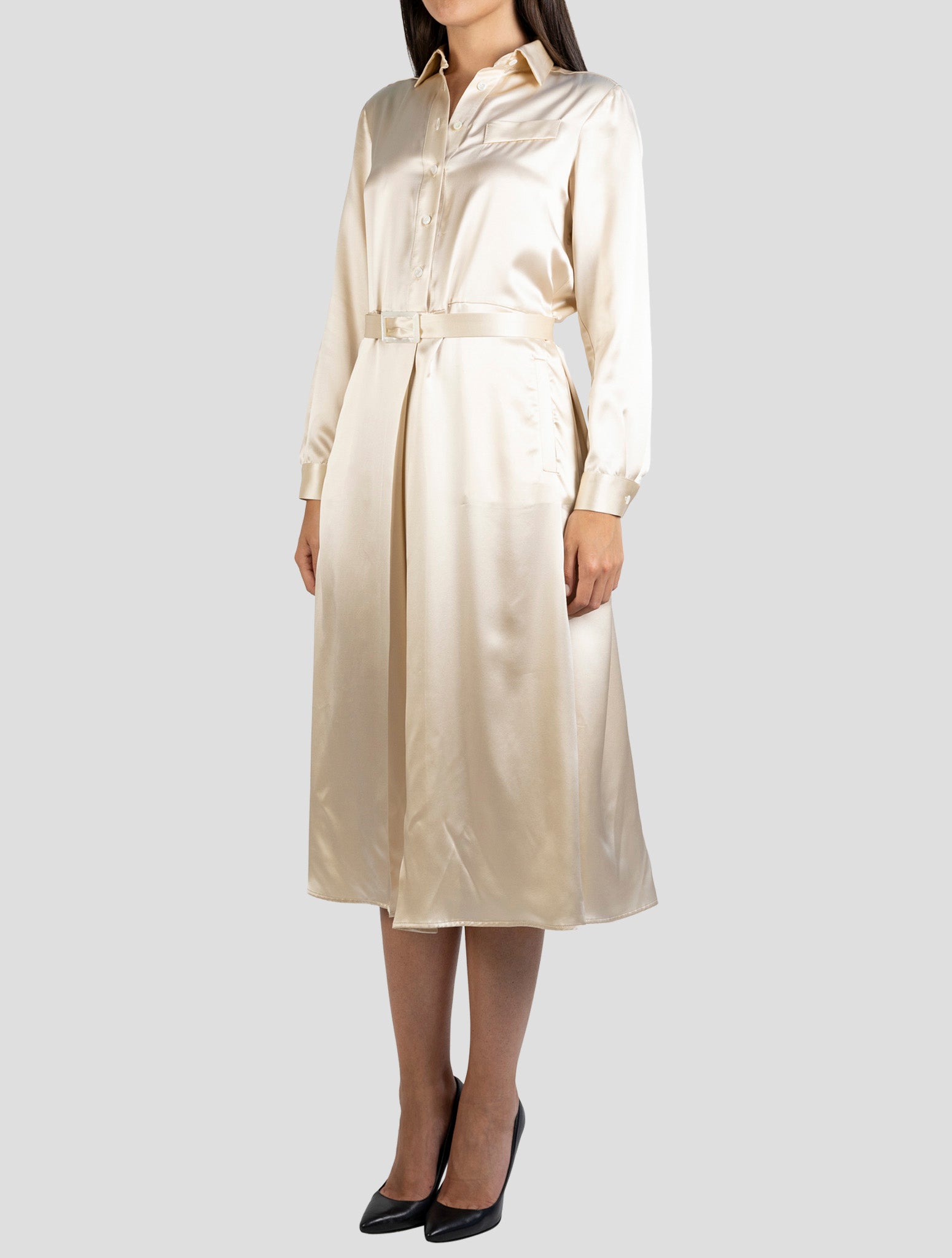 Kiton Beige Silk Dress