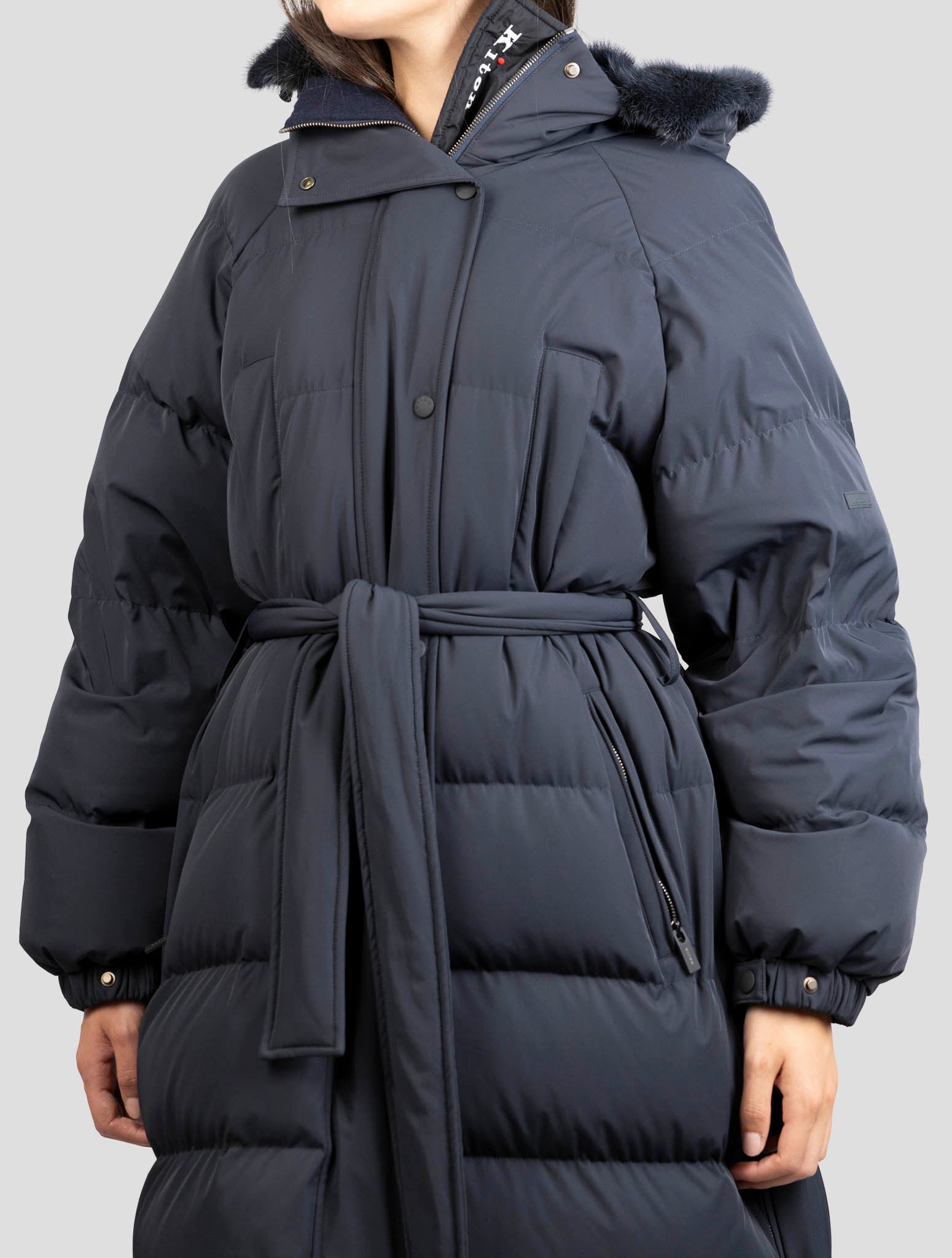 Kiton Blue Pa Ea Mink Fur Overcoat