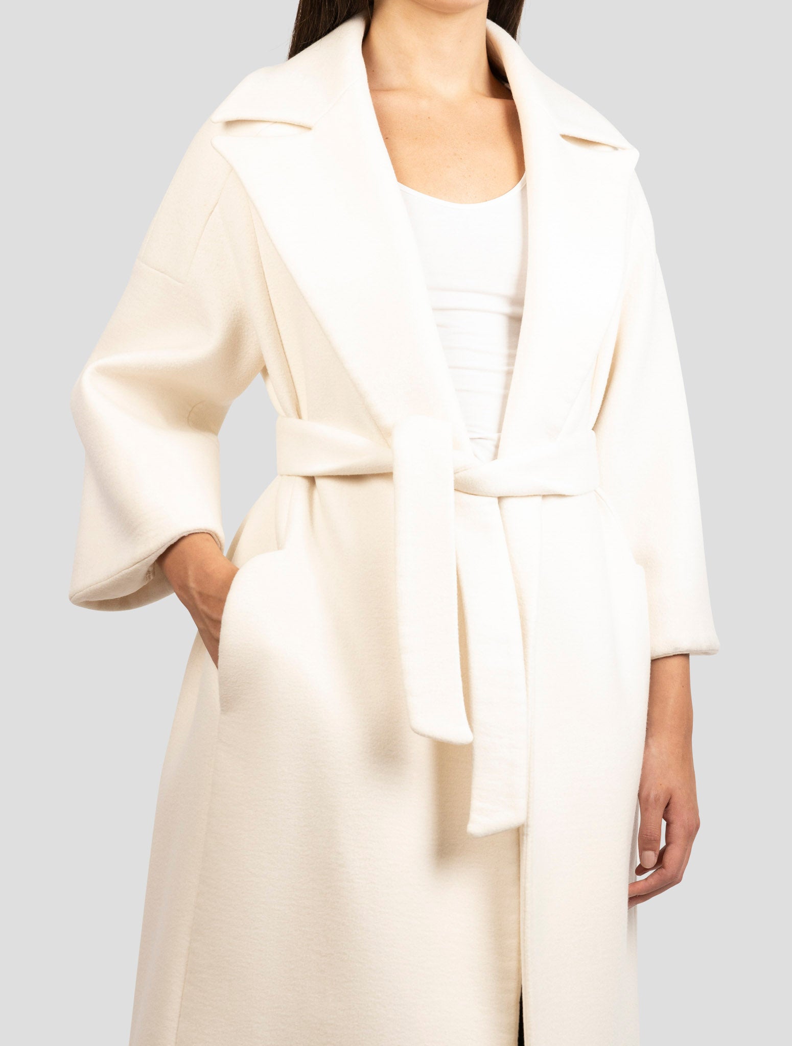 Kiton White Cashmere Overcoat