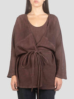 Kiton Brown Leather Coat