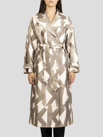 Kiton Green White Cotton Silk Overcoat