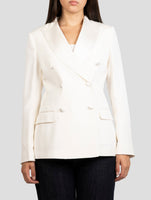 Kiton White Silk Blazer