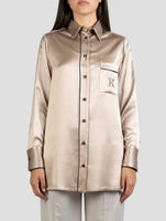 Kiton Bronze Silk Shirt