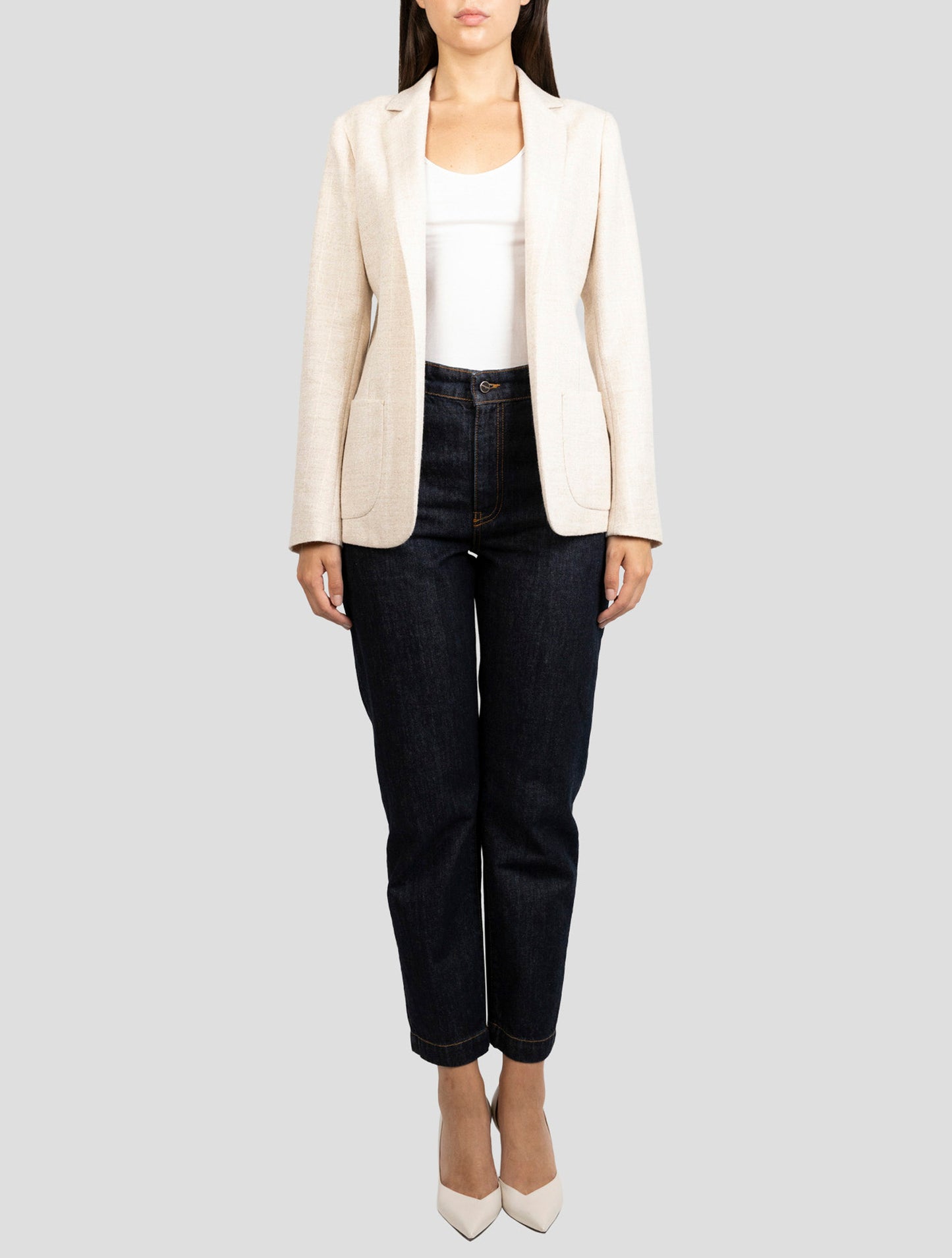 Kiton Beige Alpaca Pa Linen Blazer