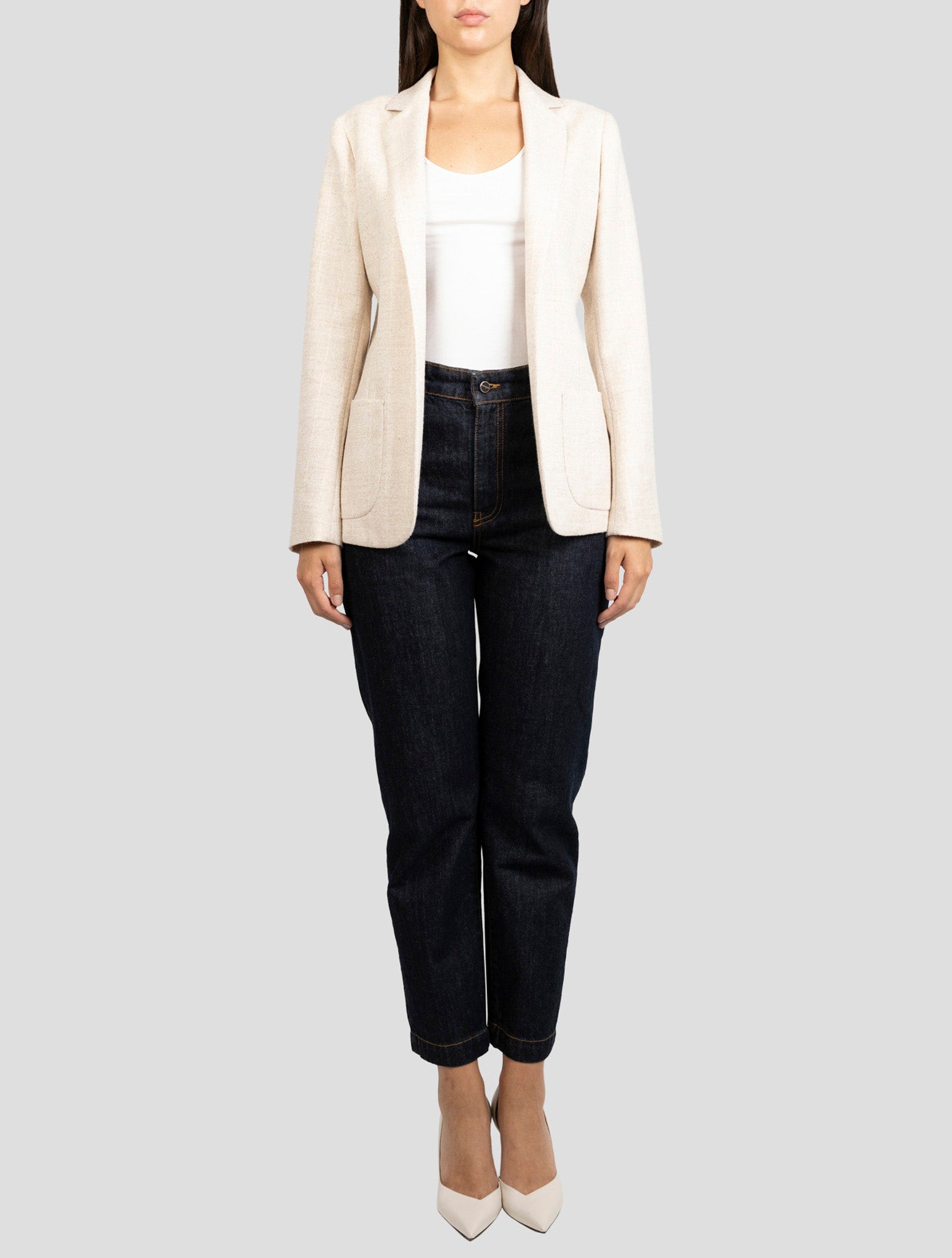 Kiton Beige Alpaca Pa Linen Blazer