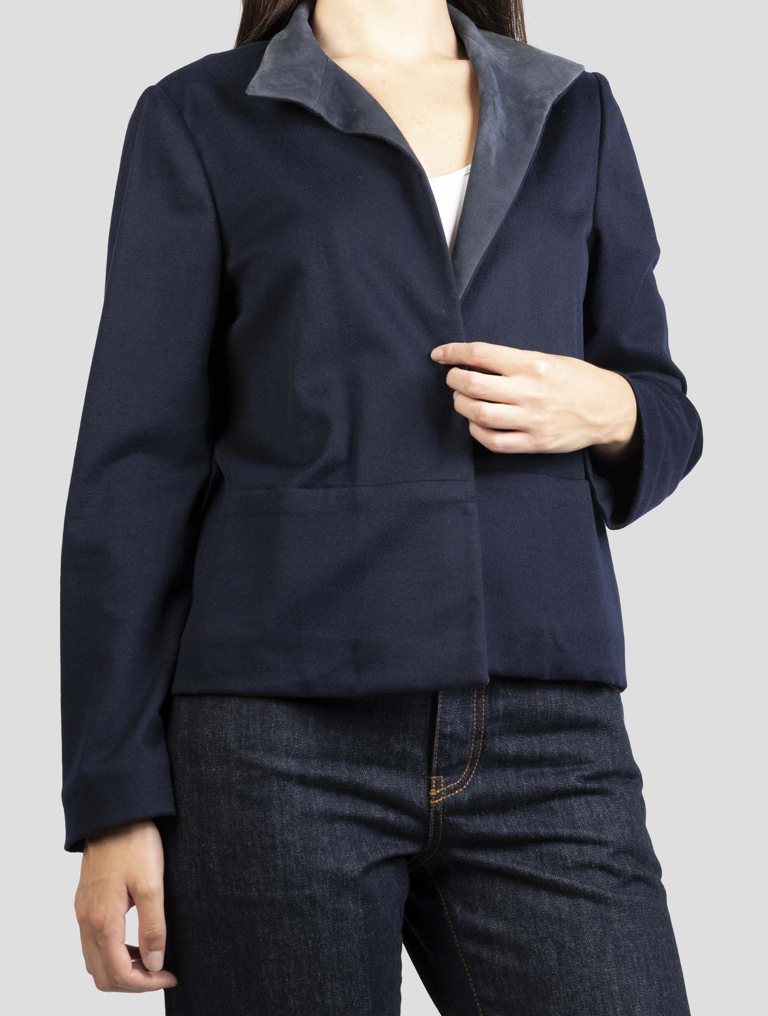 Kiton Blue Cashmere Coat