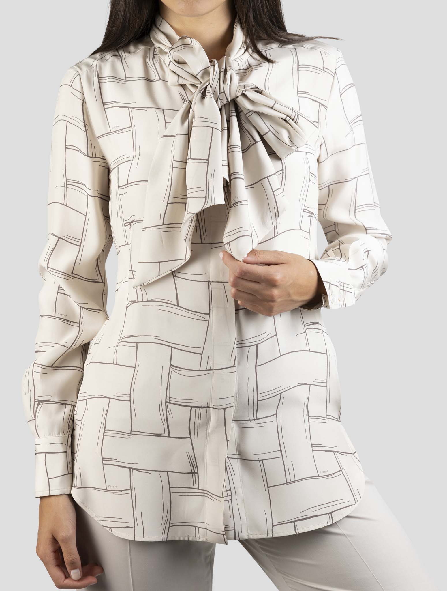 Kiton Beige Silk Shirt