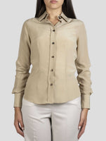 Kiton Beige Silk Shirt