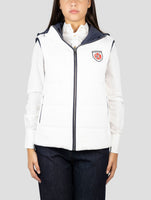 Kiton White Cotton Pl Reverse Coat Gilet