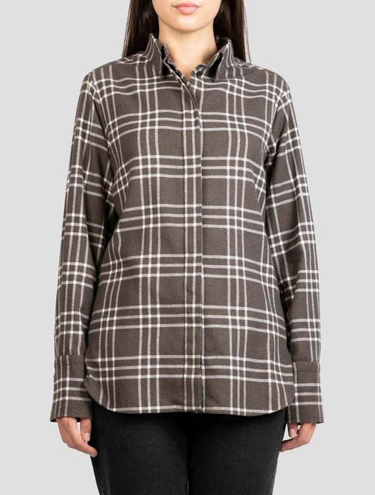 Kiton Brown Cotton Shirt