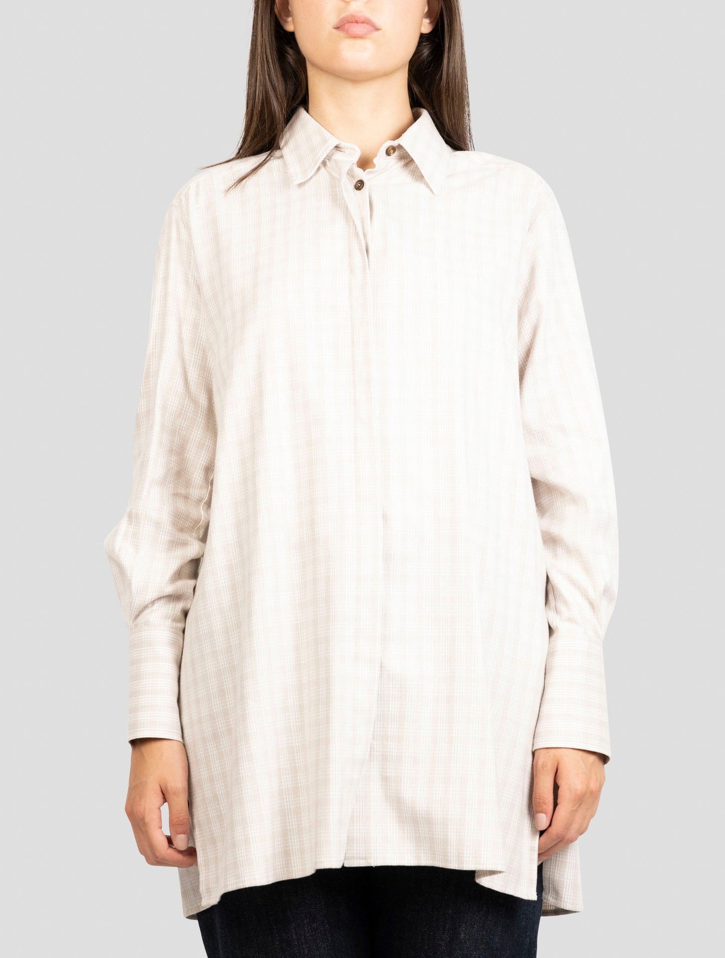 Kiton Beige Cotton Modal Shirt