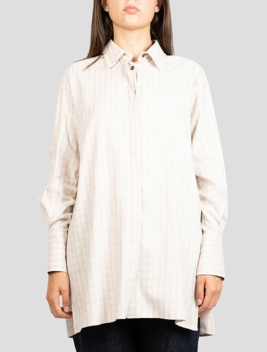 Kiton Beige Cotton Modal Shirt