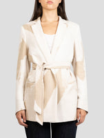 Kiton Beige Silk Blazer