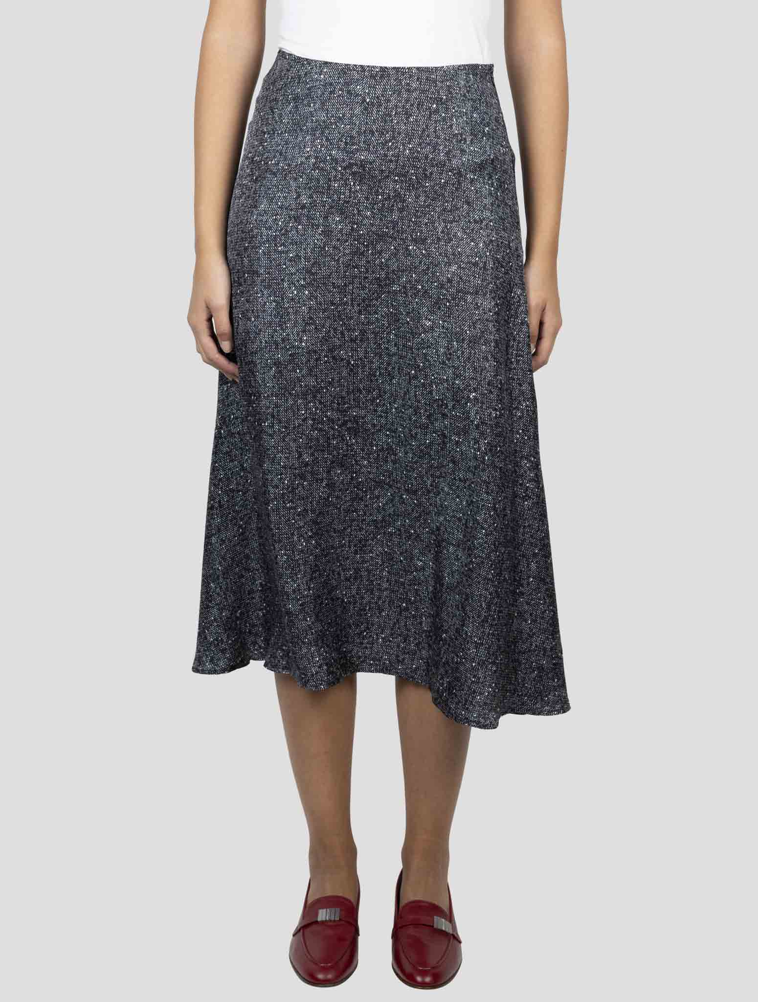 Kiton Dark Gray Silk Skirt