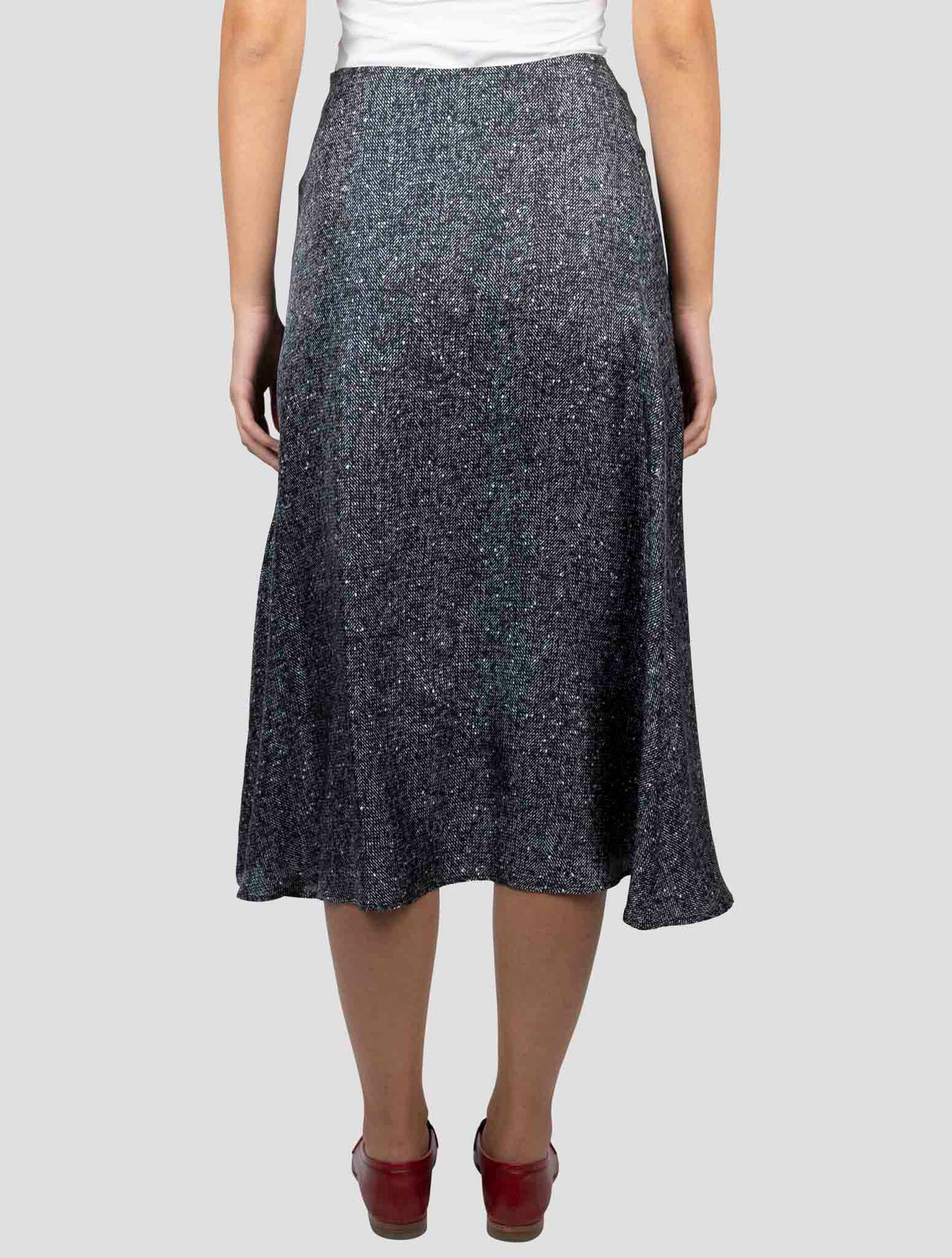 Kiton Dark Gray Silk Skirt