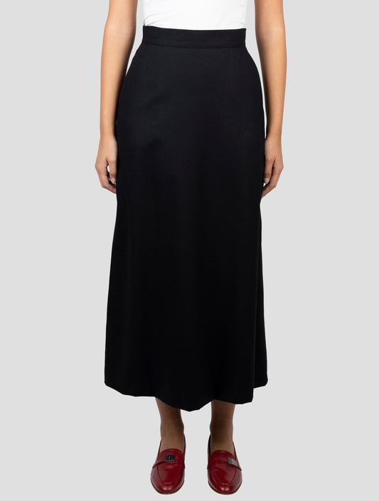 Kiton Black Virgin Wool Pa Ea Skirt
