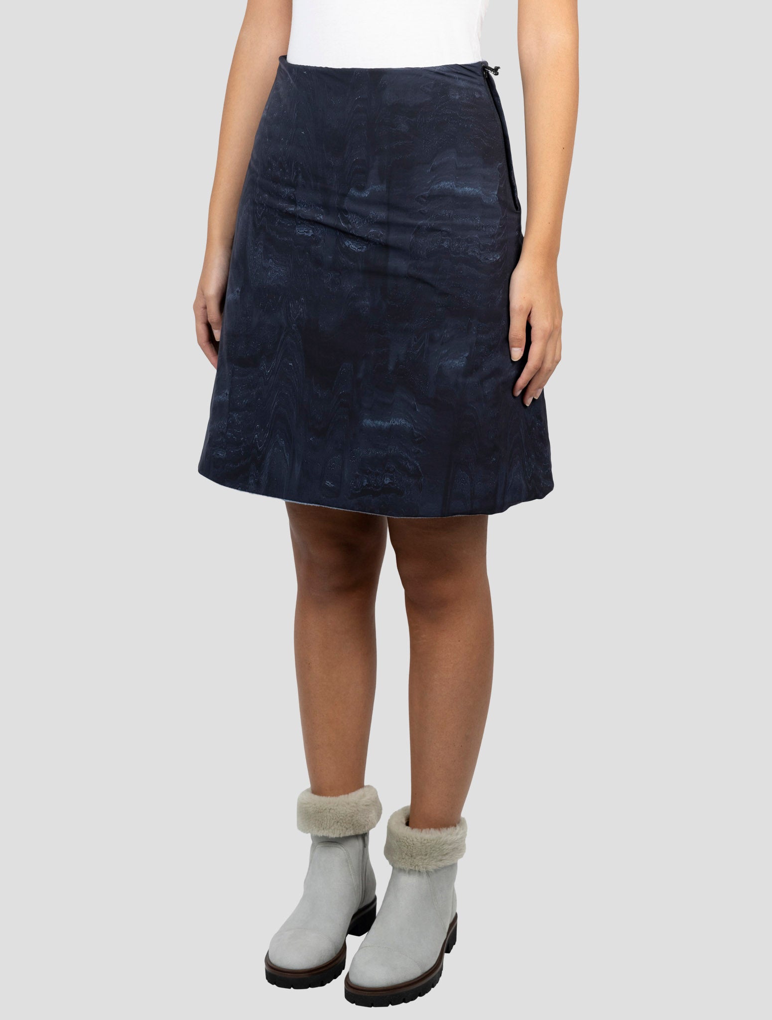 Kiton Gray Blue Cashmere Snow Skirt