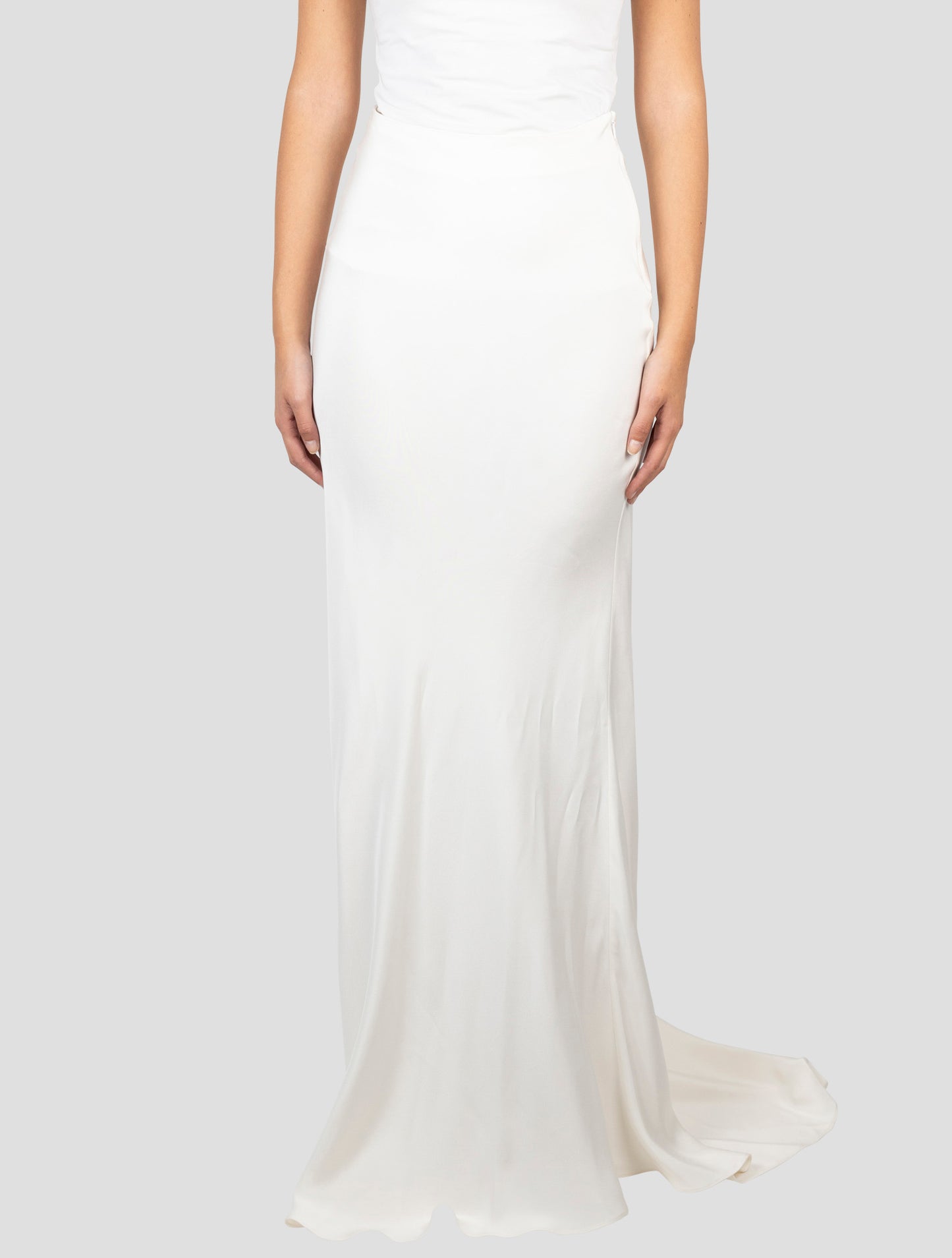 Kiton White Silk Skirt