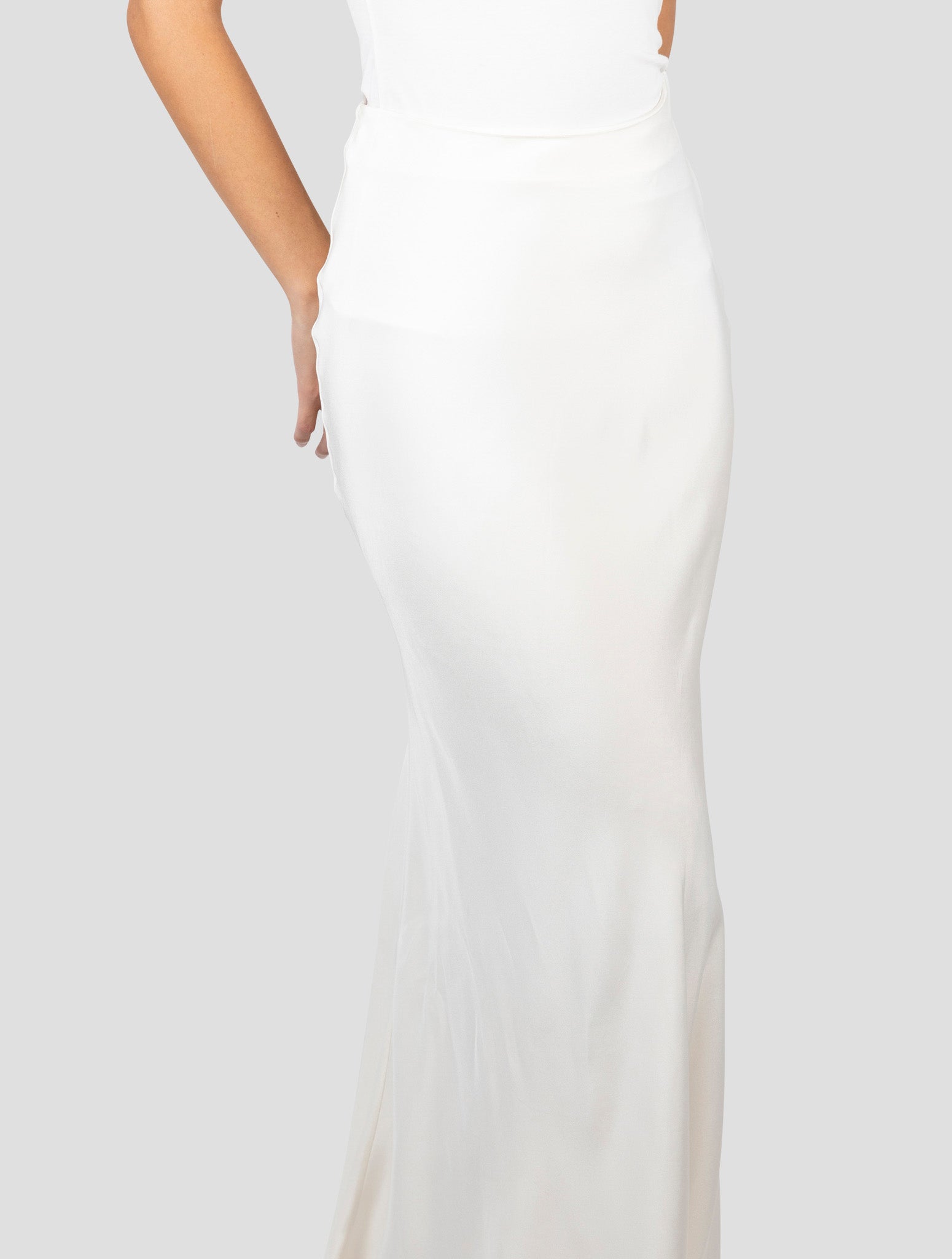 Kiton White Silk Skirt