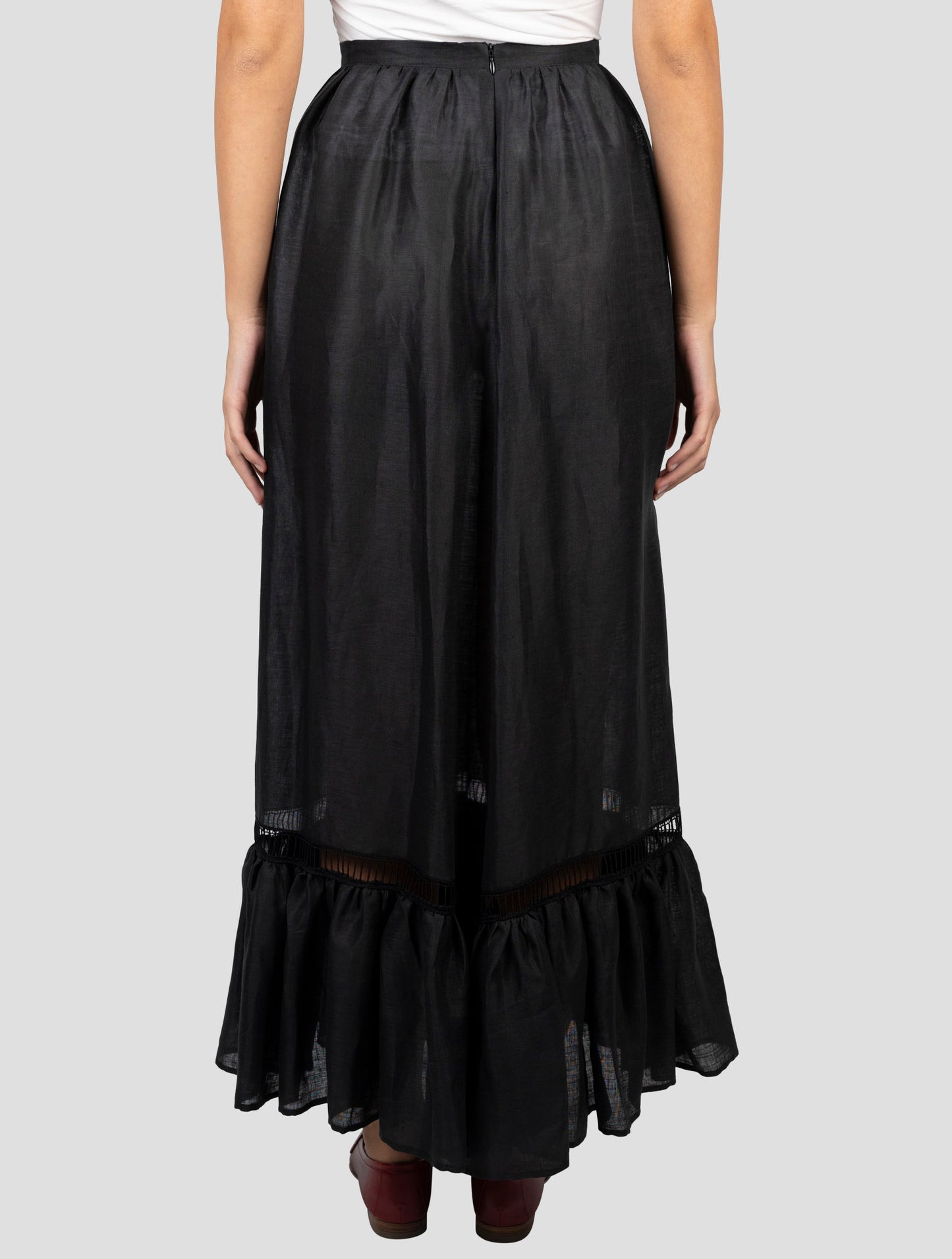 Kiton Black Linen Skirt