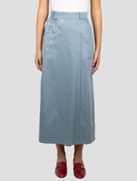 Kiton Light Blue Cotton Ea Skirt