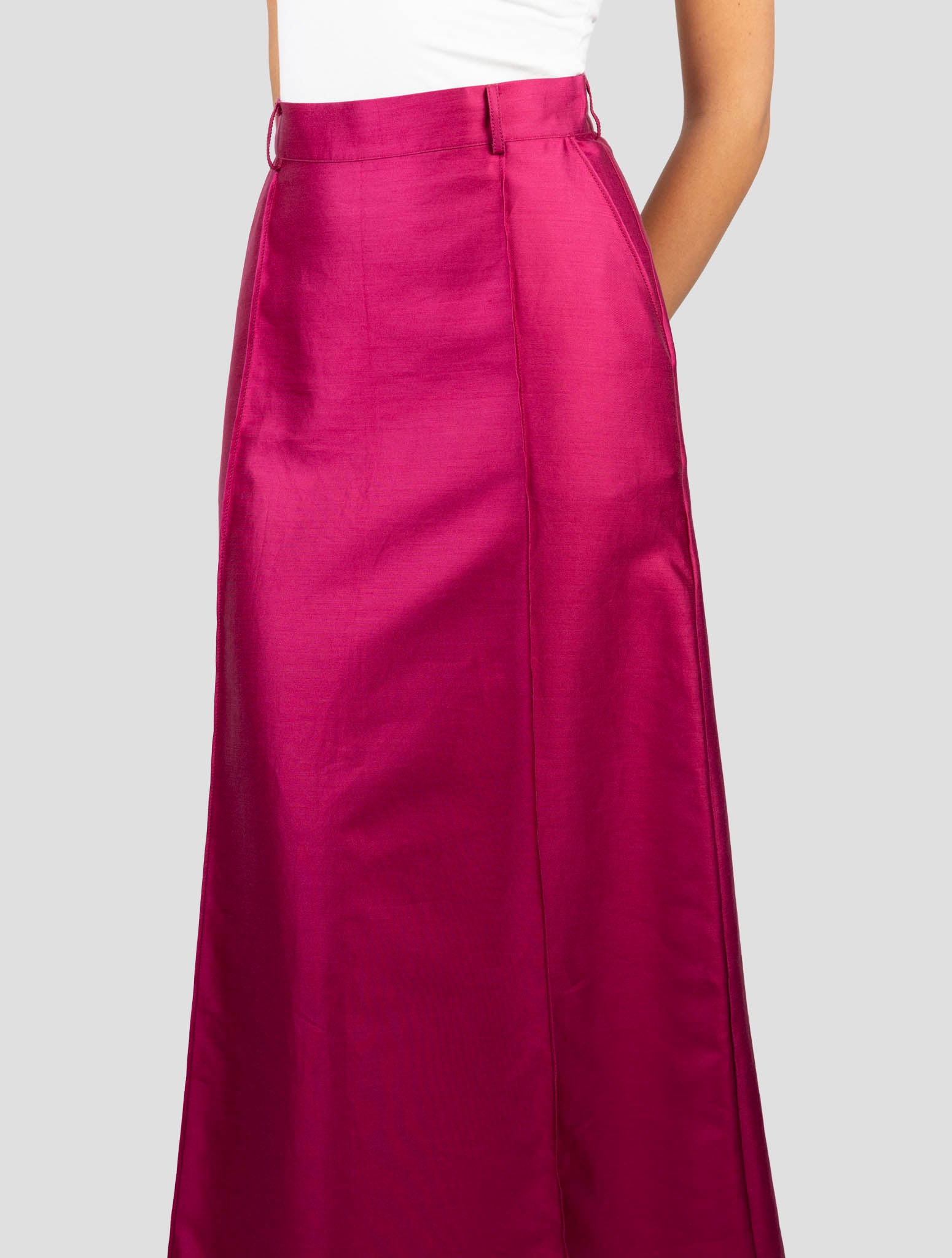 Kiton Fucsia Silk Cotton Skirt