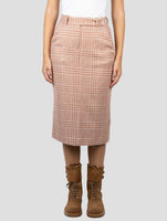 Kiton Brown Silk Cashmere Skirt