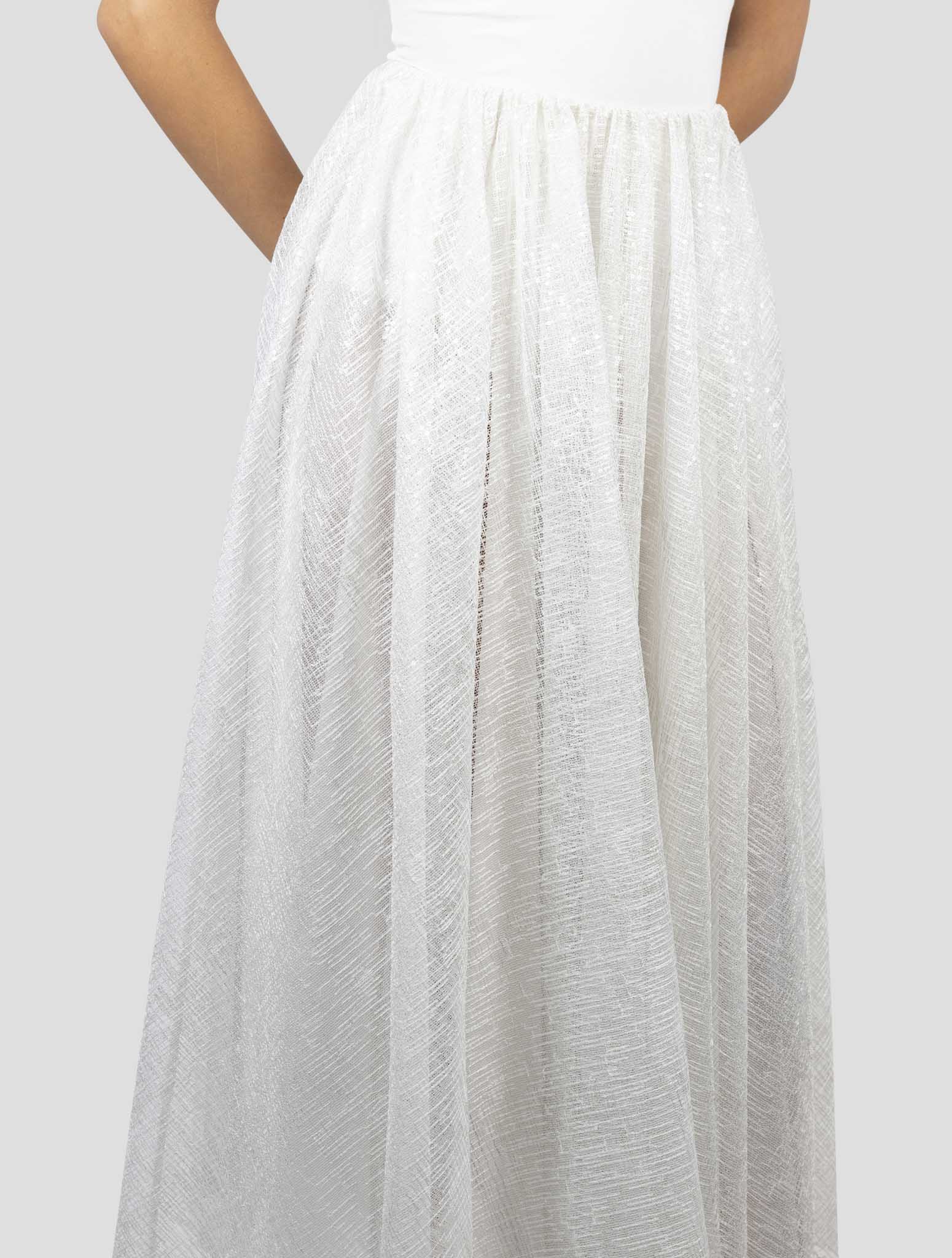 Kiton White Pl Skirt