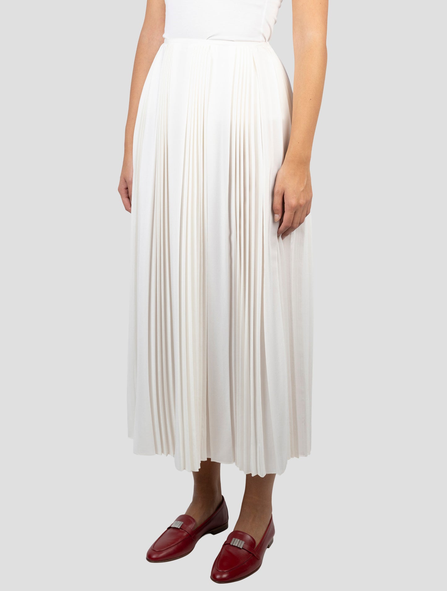 Kiton White Silk Skirt