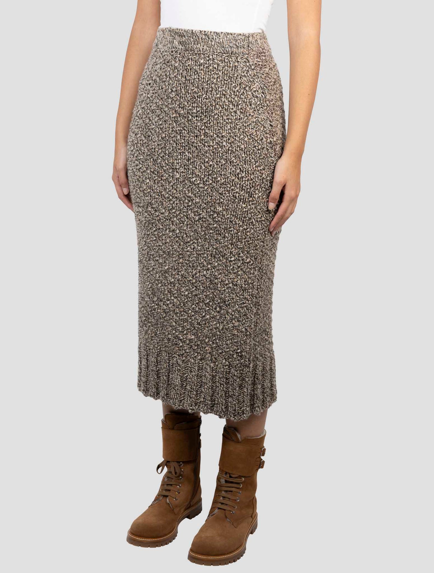 Kiton Brown Camel Skirt