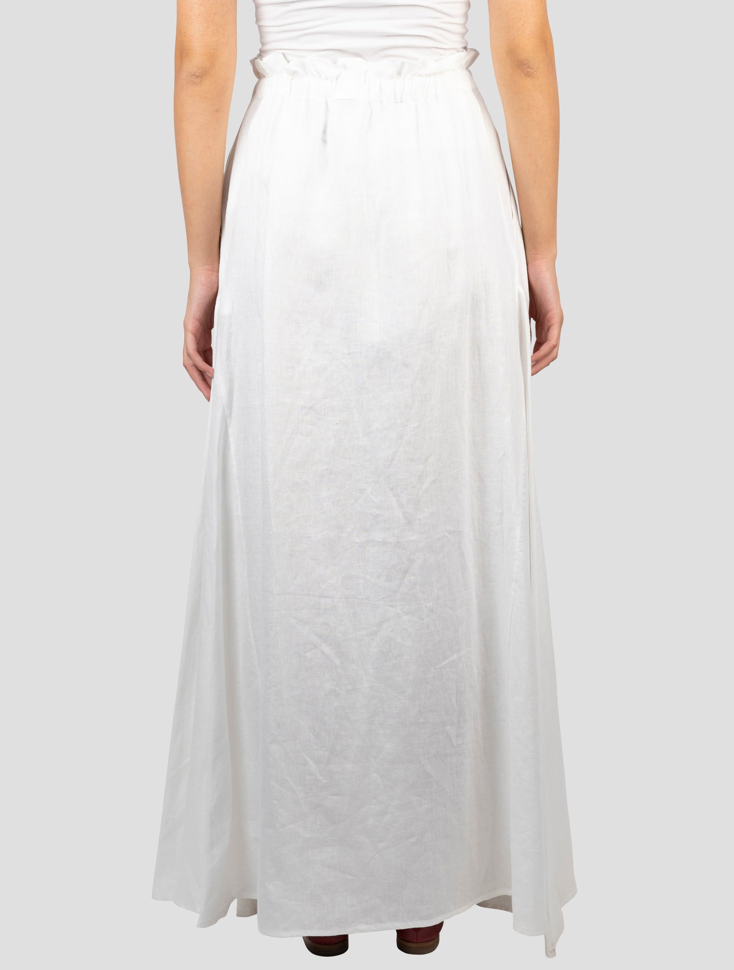 Kiton White Linen Skirt