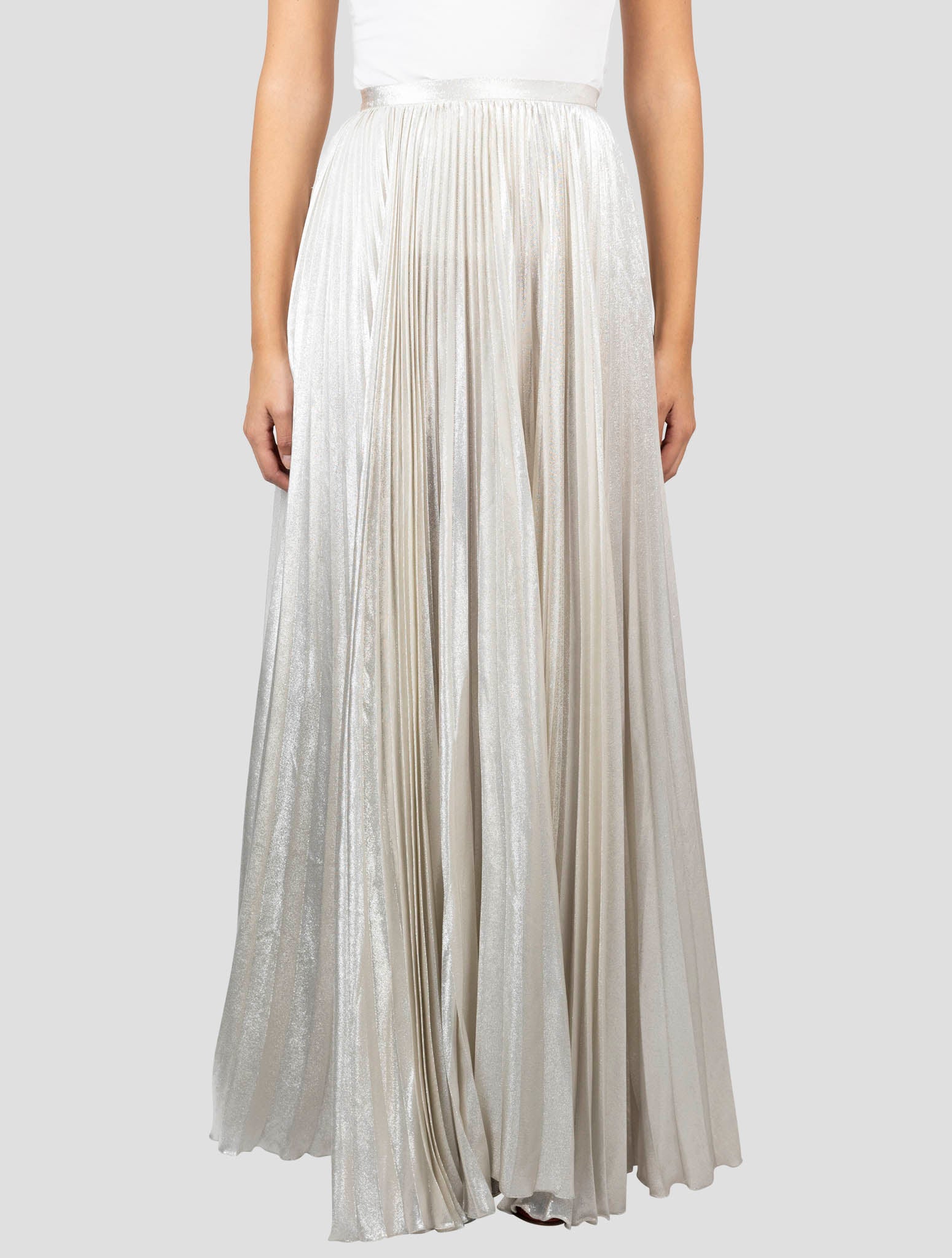 Kiton Silver Silk Pl Skirt